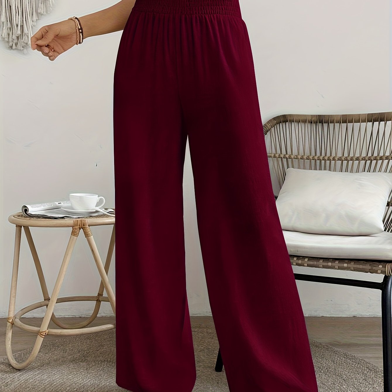 Ella | Casual Losse Broek Met Effen Kleur