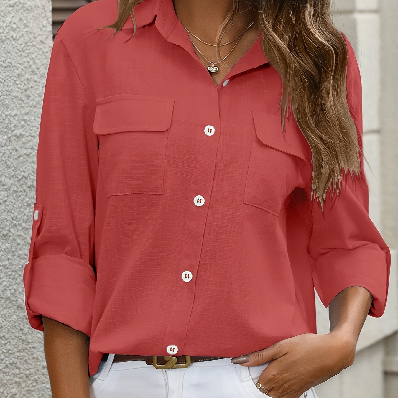 Wilhelmina | Chic Hemd Met Klassieke Lange Mouwen