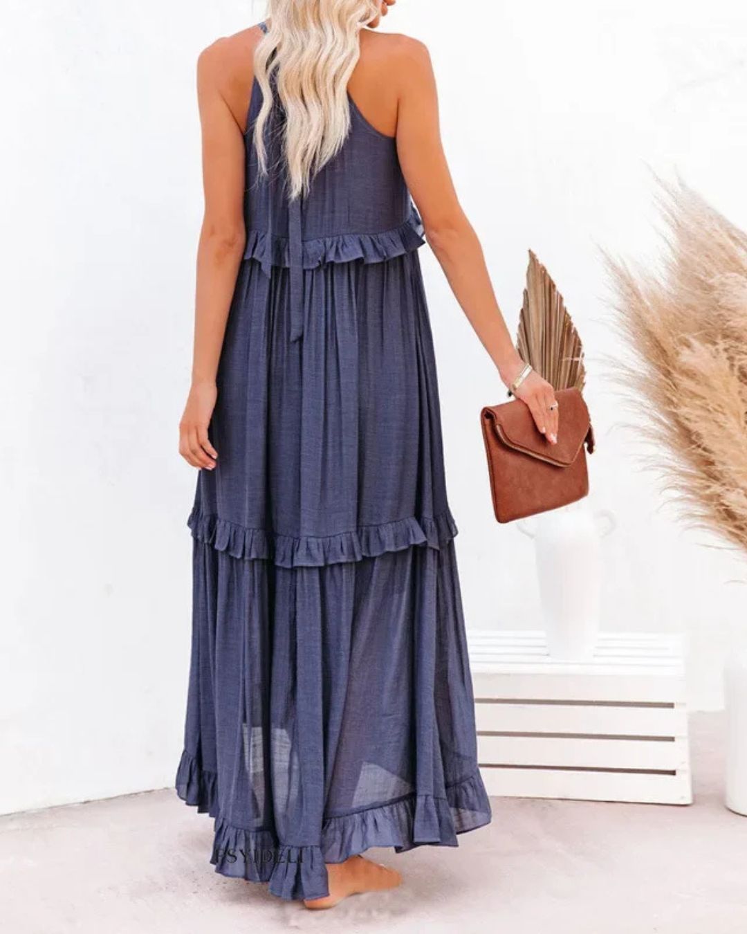 Liesbeth | Zomerse Maxi Jurk met Speelse Ruches