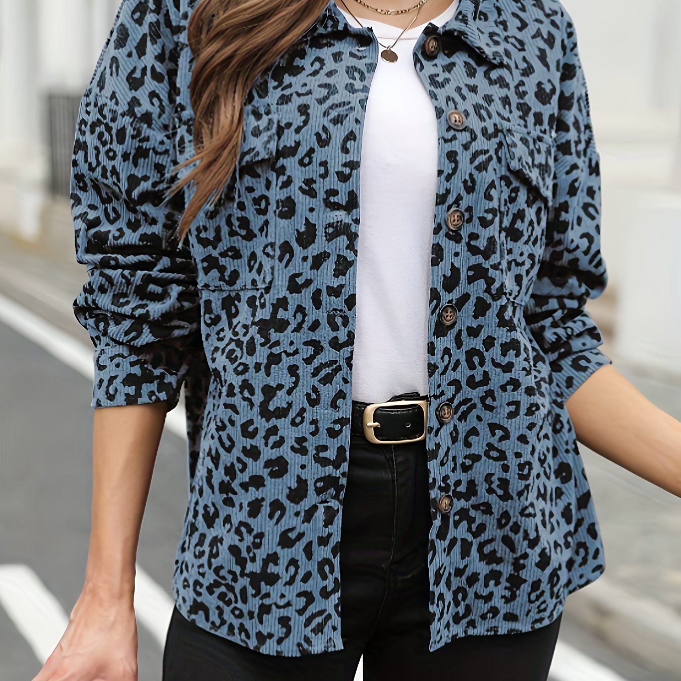 Sanneke | Chic Corduroy Jas Met Zakken En Knopen