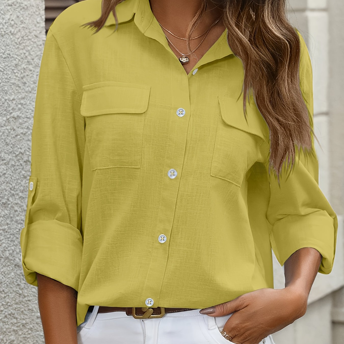 Wilhelmina | Chic Hemd Met Klassieke Lange Mouwen