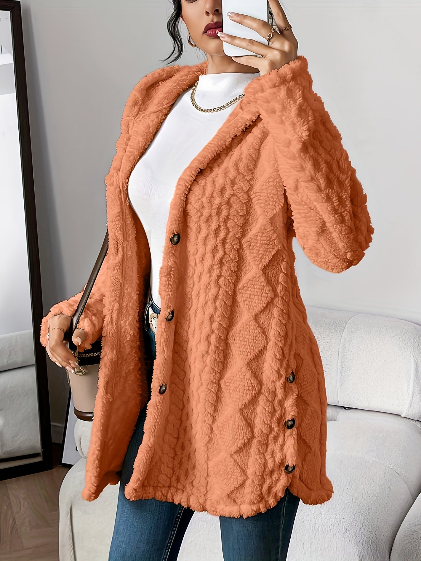 Dora | Lange Pluche Cardigan