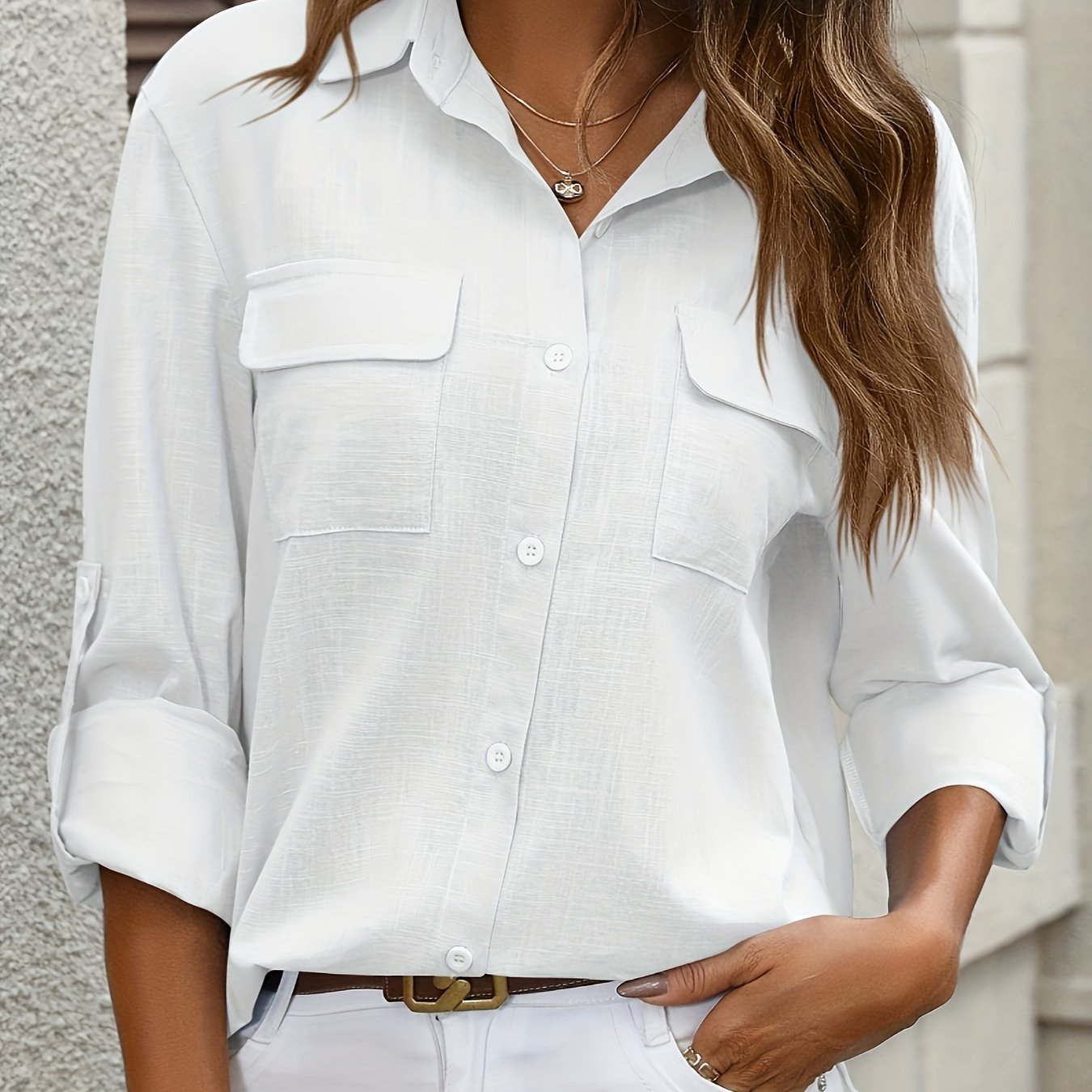 Wilhelmina | Chic Hemd Met Klassieke Lange Mouwen