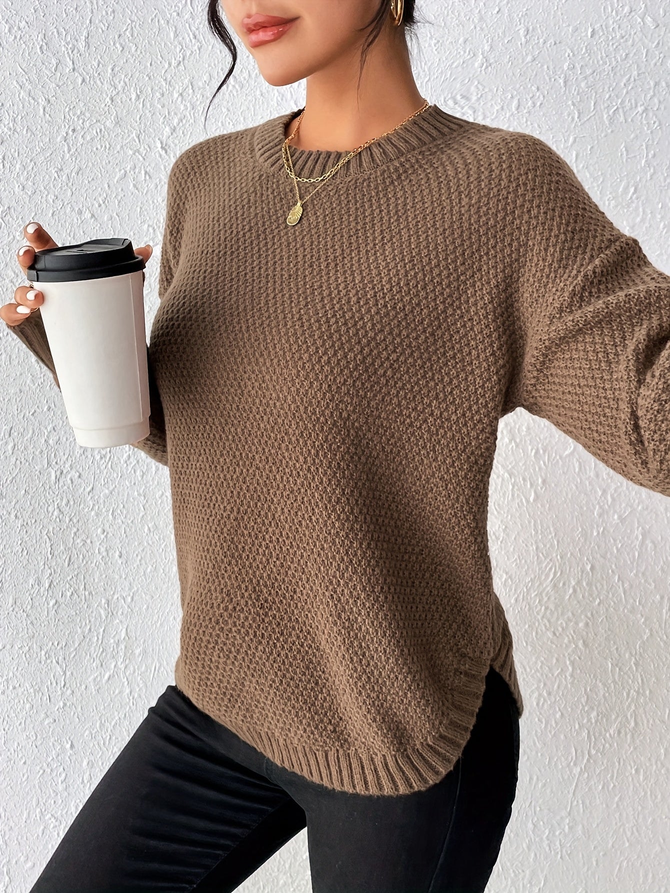 Gerrie | Elegante Gebreide Trui met Ronde Hals