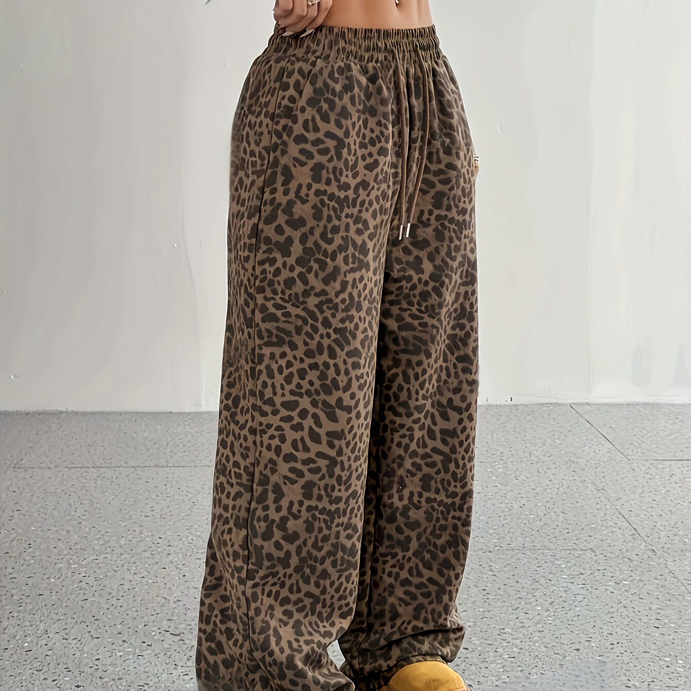 Yvette | Elastische Wijde Broek Met Print