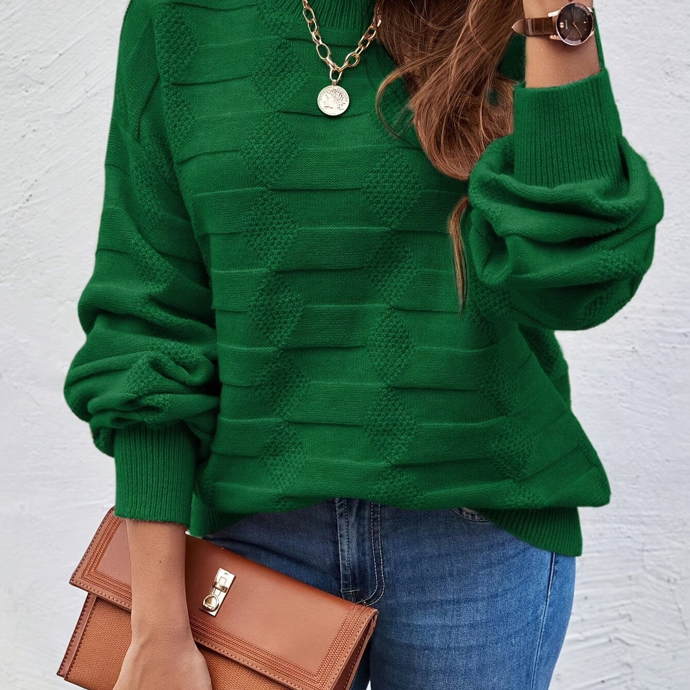 Karin | Casual Gebreide Trui Met Ronde Hals
