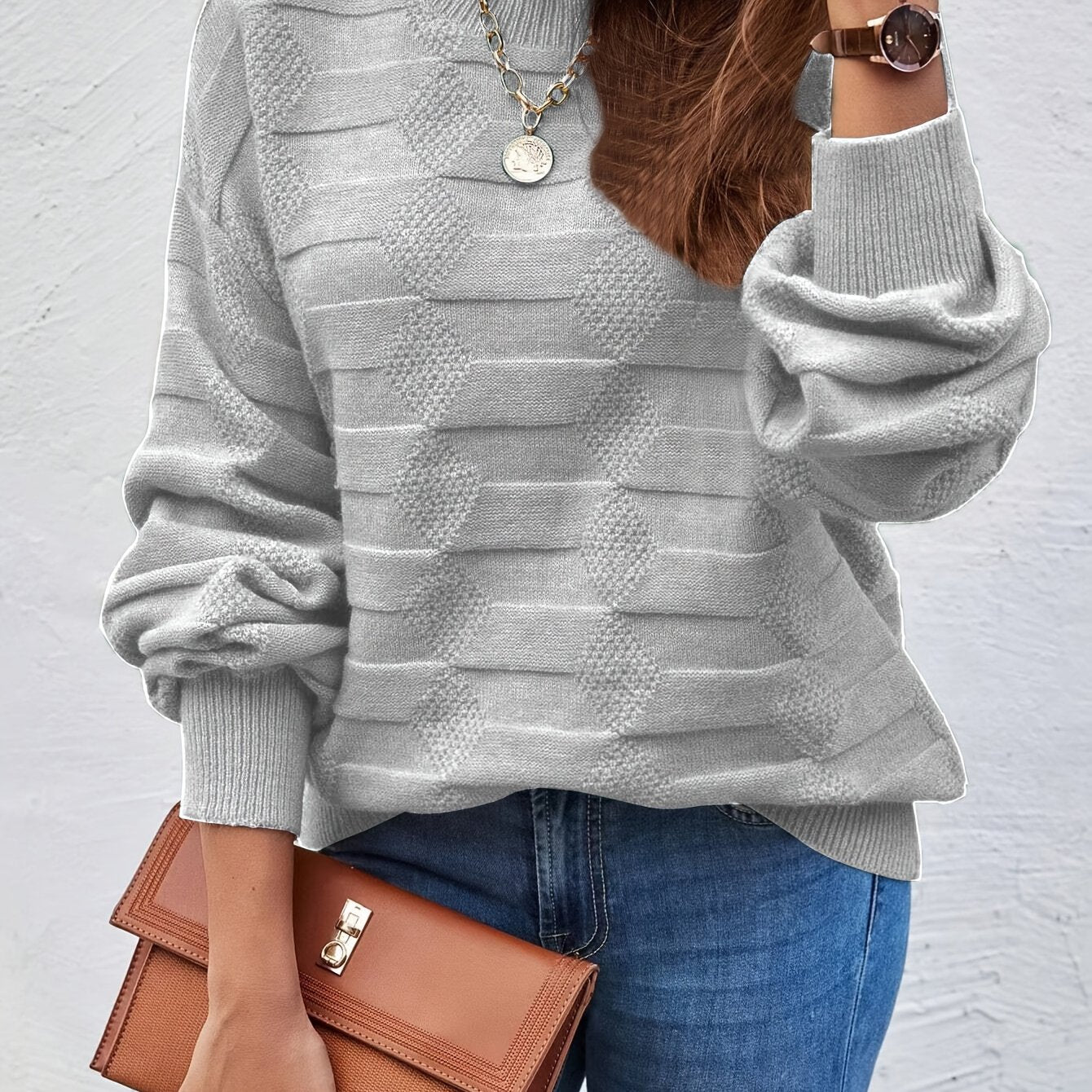 Karin | Casual Gebreide Trui Met Ronde Hals