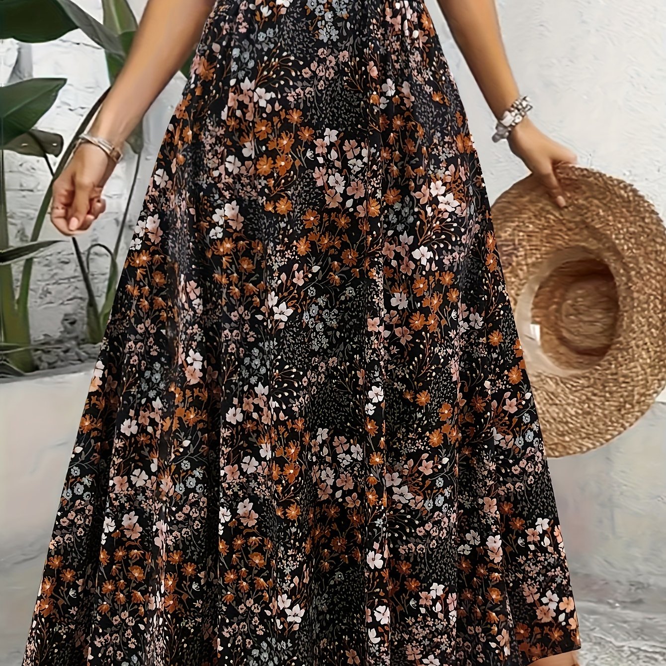 Renate | Elegante Lange Rok Met Bloemenprint