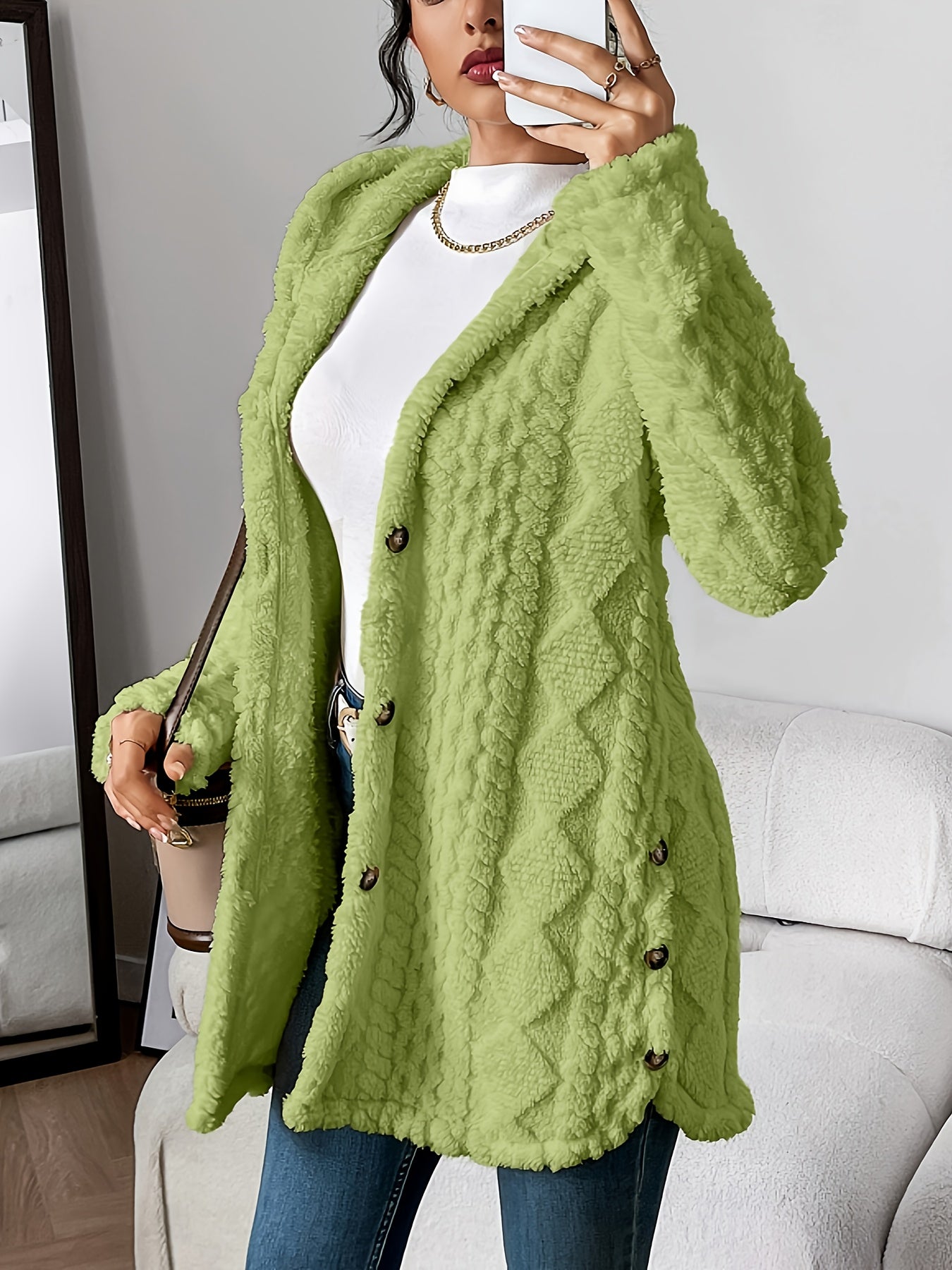 Dora | Lange Pluche Cardigan