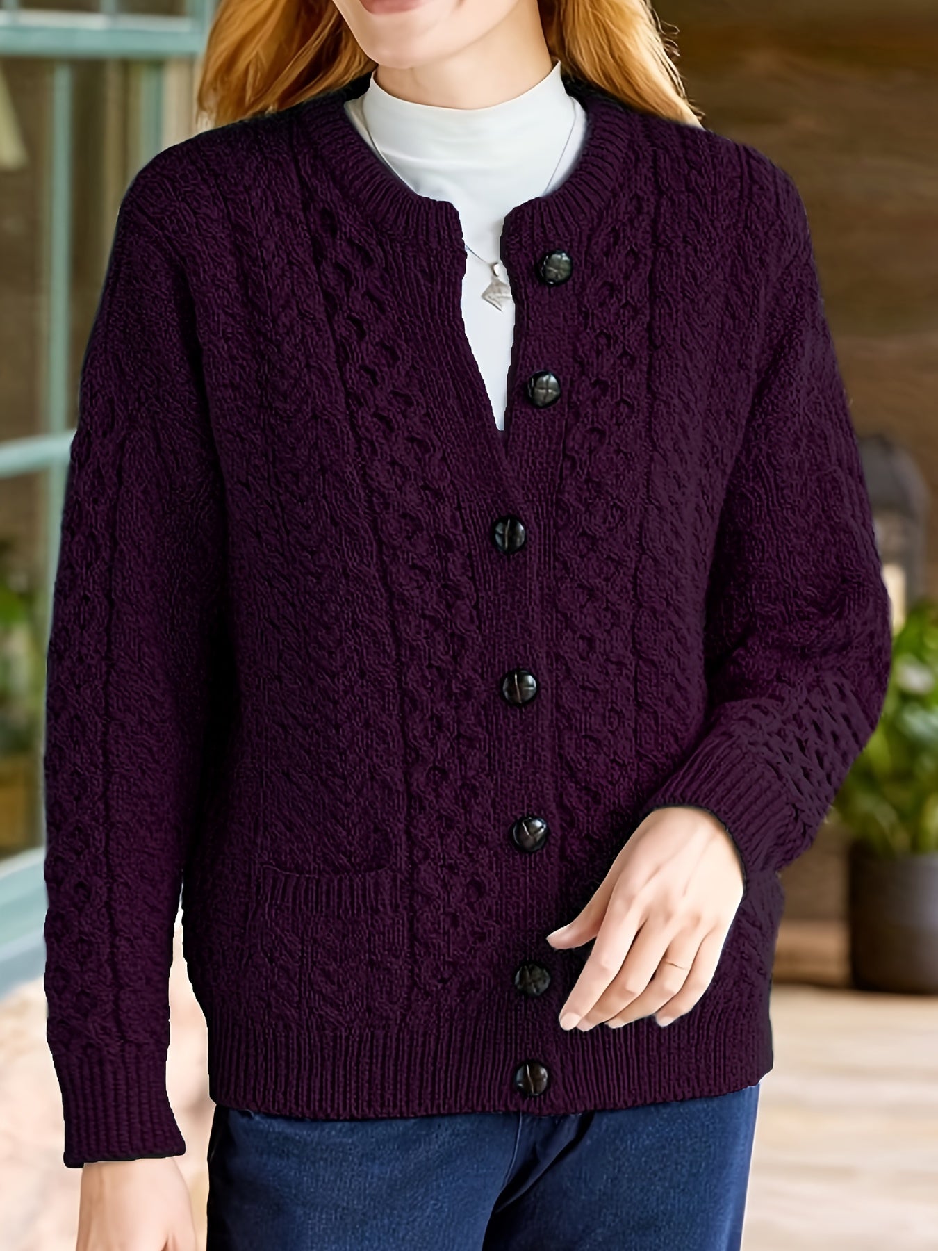 Lonneke | Geometrisch Kabelvest Met Knopen