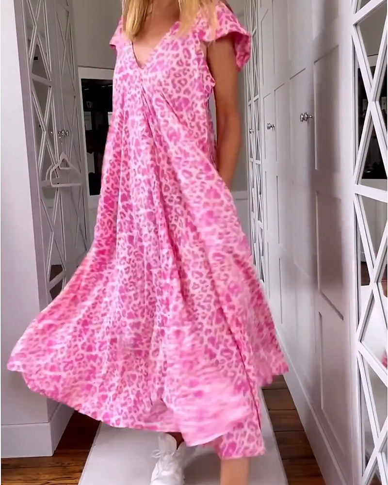 Stella | Ademend Maxi-Jurk Met V-Hals En Zakken