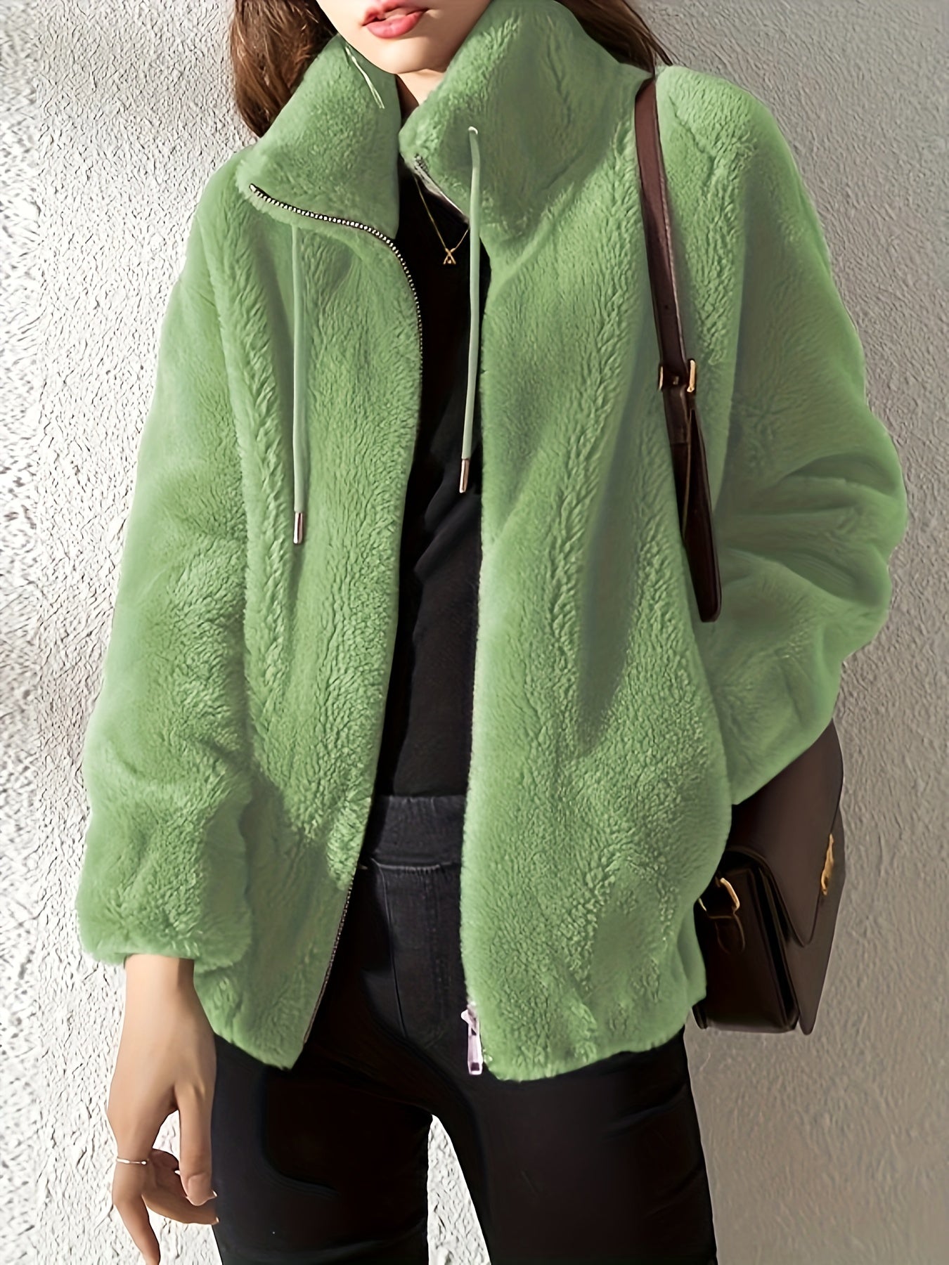 Geertruida | Casual Pluche Jack Met Rits