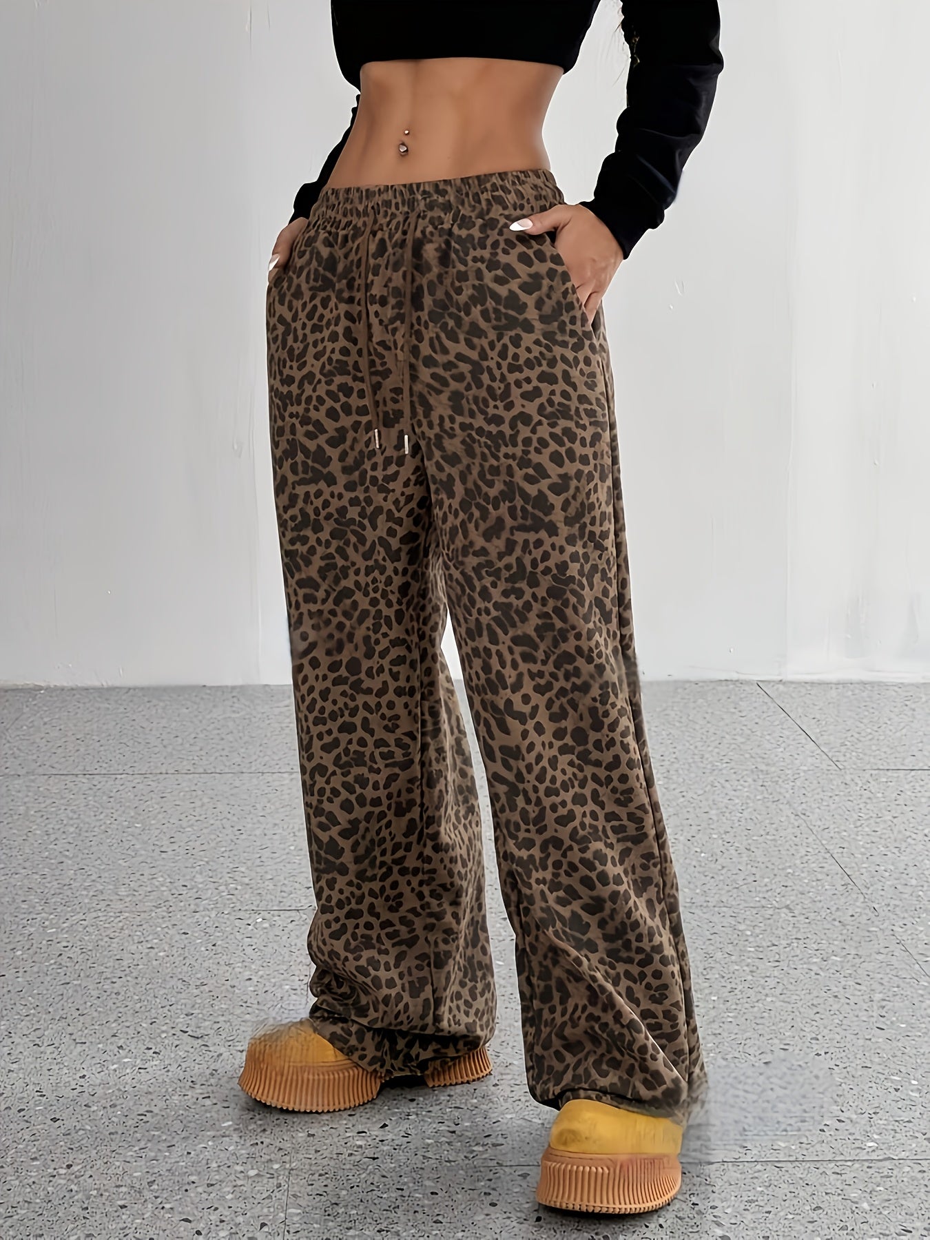 Yvette | Elastische Wijde Broek Met Print