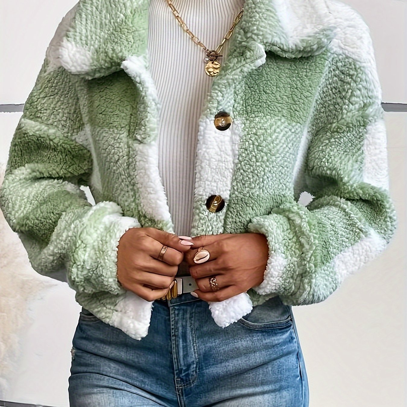 Rosalie | Geruite Teddy Jas Voor Dames