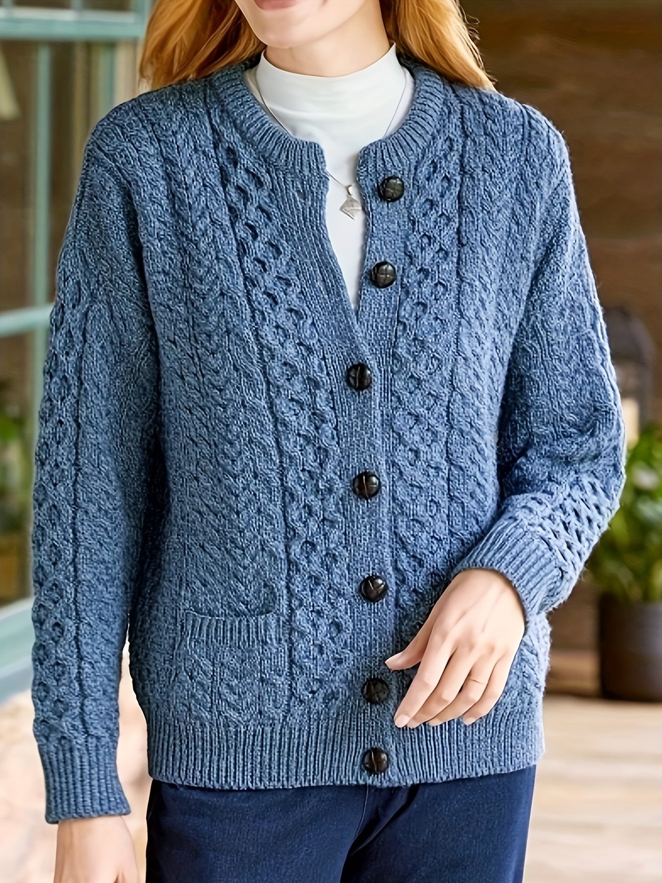 Lonneke | Geometrisch Kabelvest Met Knopen