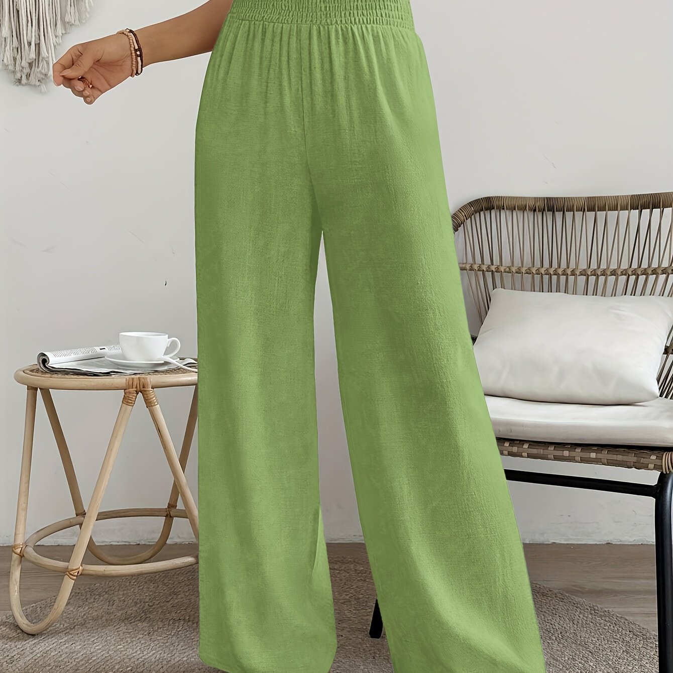 Ella | Casual Losse Broek Met Effen Kleur