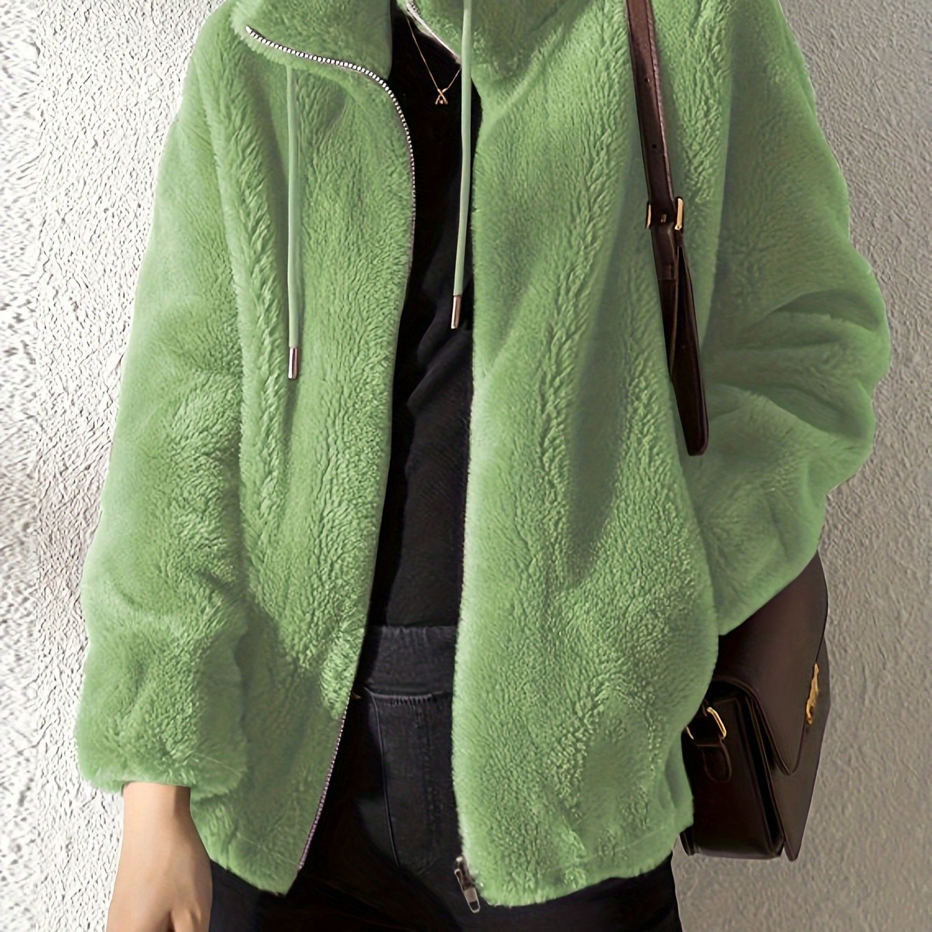 Geertruida | Casual Pluche Jack Met Rits