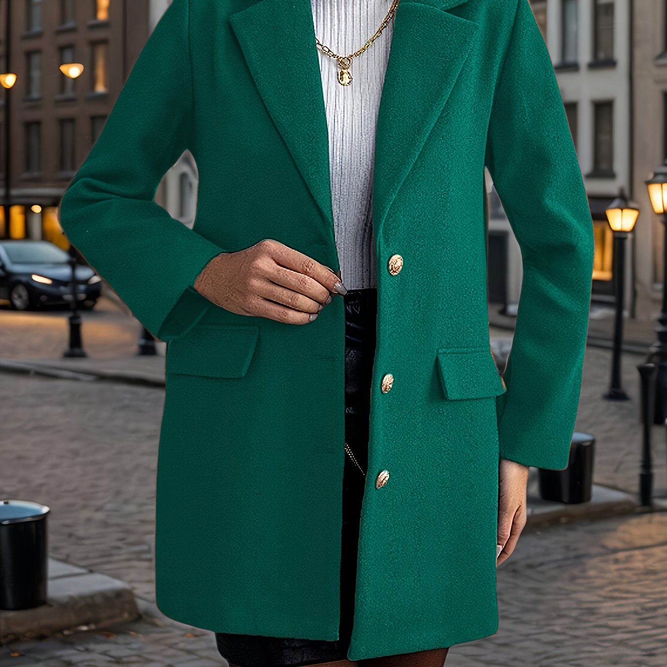 Mieke | Elegante Effen Lange Jas