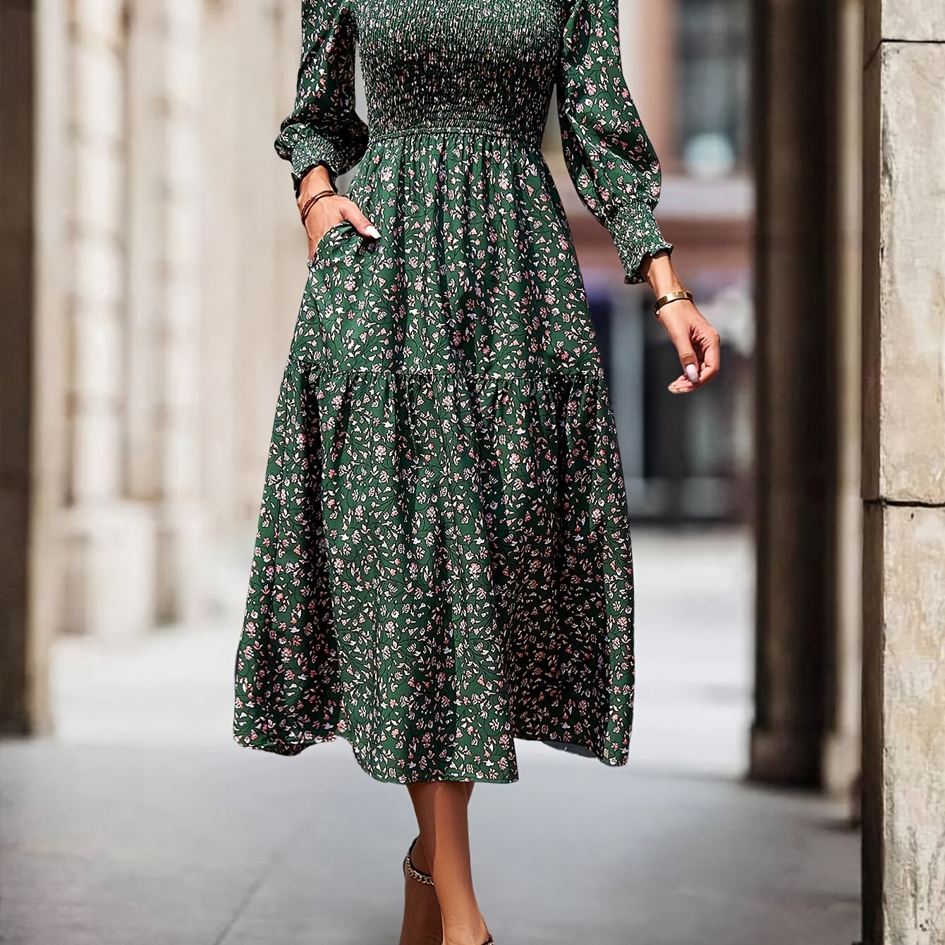 Wendy | Bloemenprint Midi Jurk
