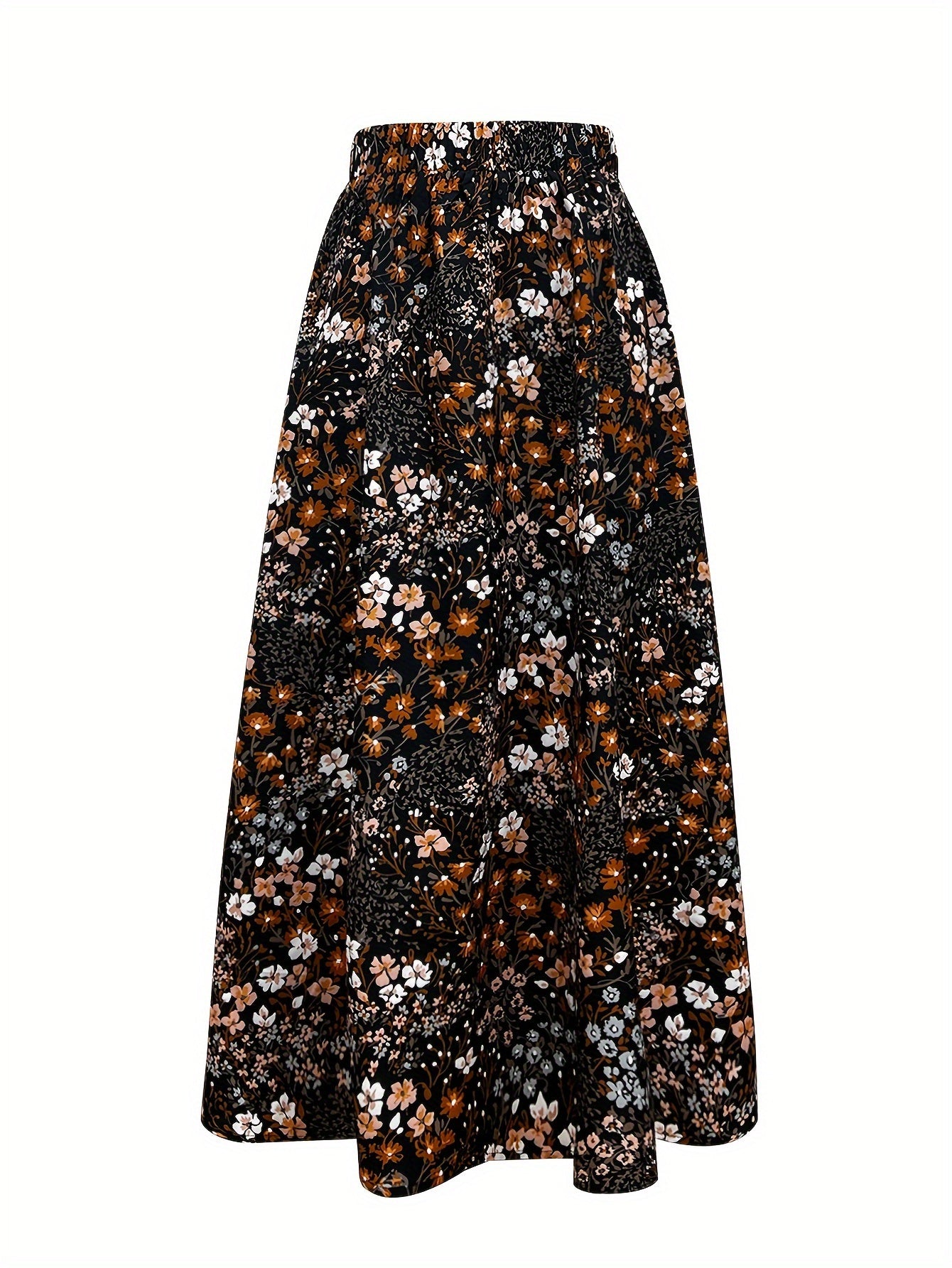 Renate | Elegante Lange Rok Met Bloemenprint