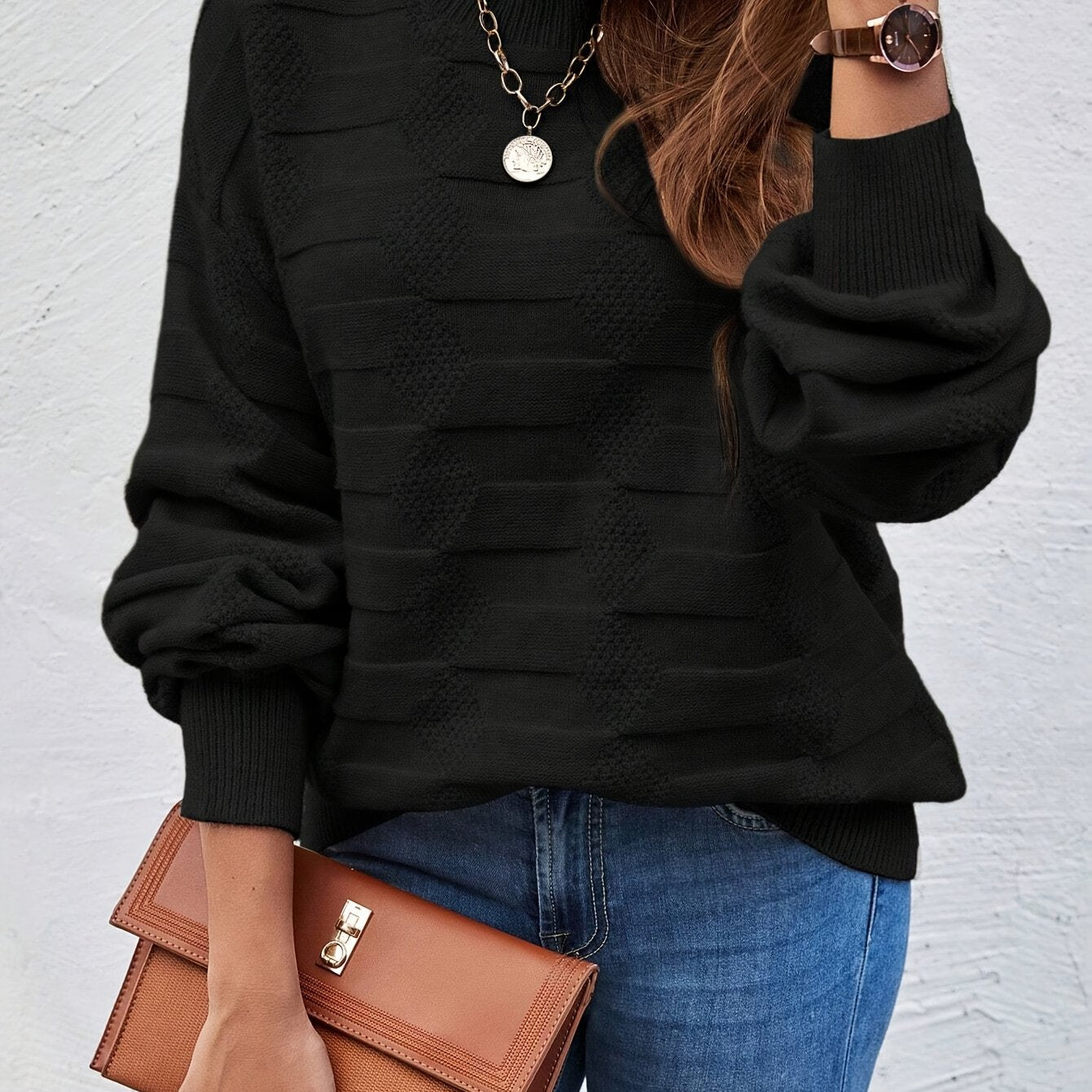 Karin | Casual Gebreide Trui Met Ronde Hals