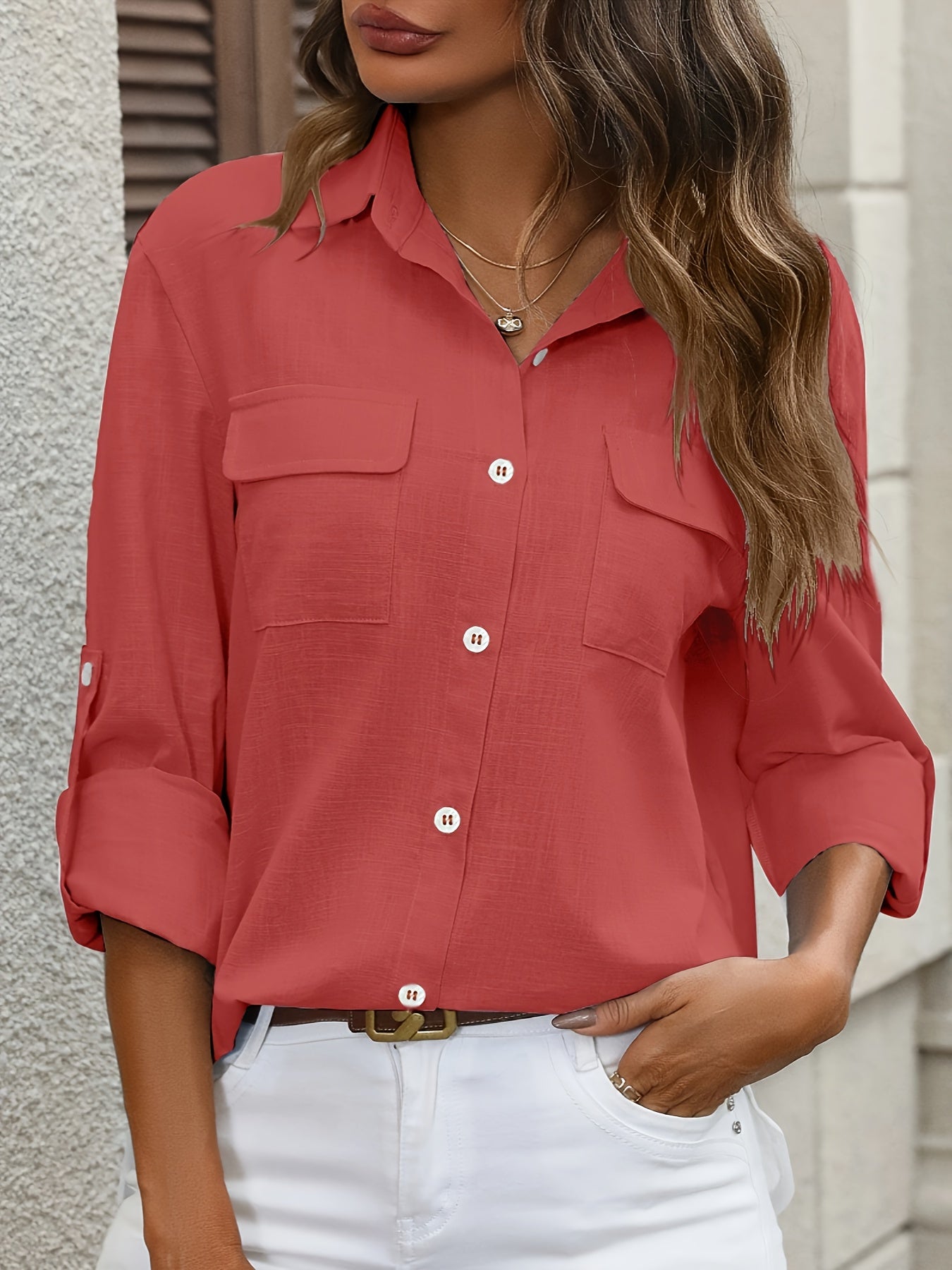 Wilhelmina | Chic Hemd Met Klassieke Lange Mouwen