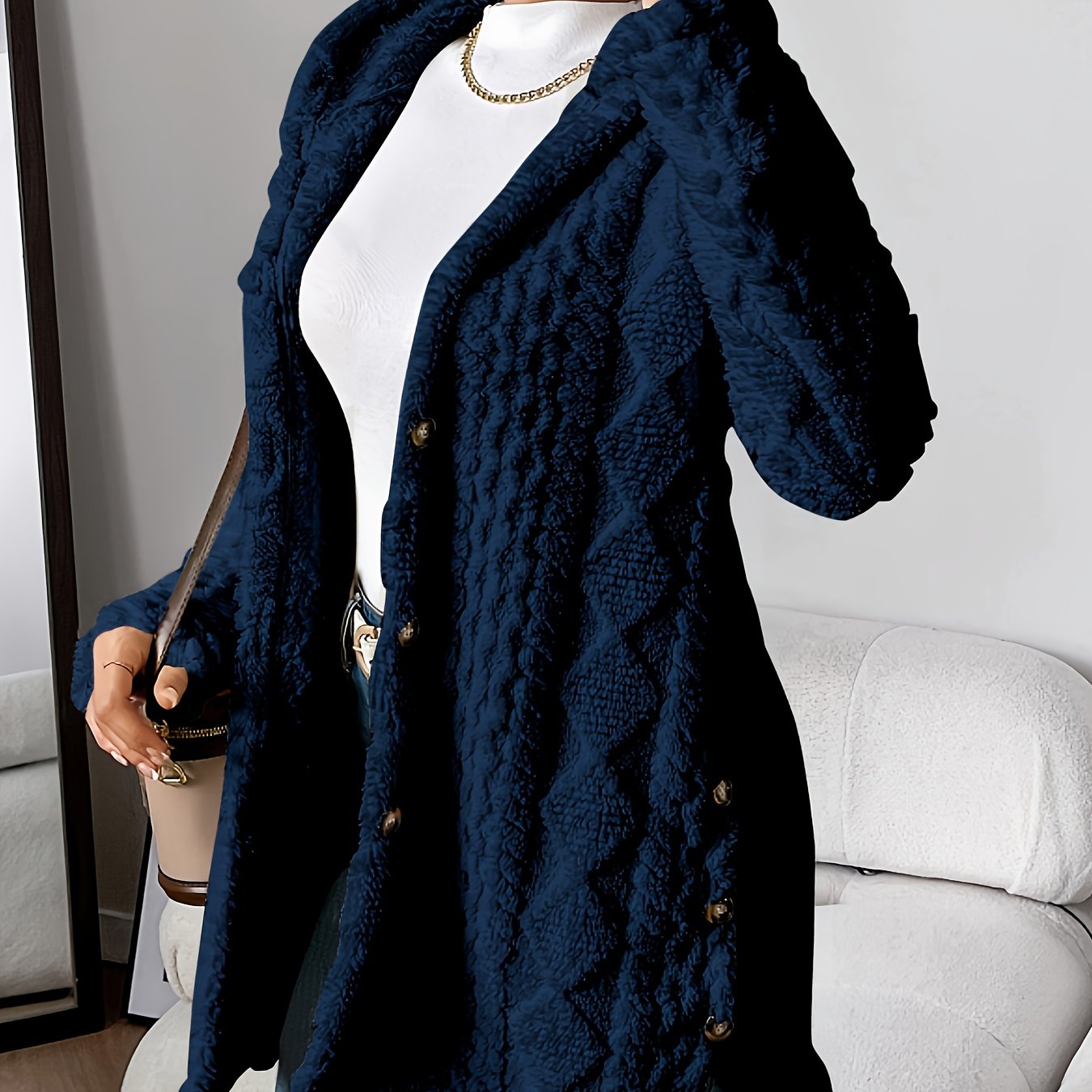 Dora | Lange Pluche Cardigan