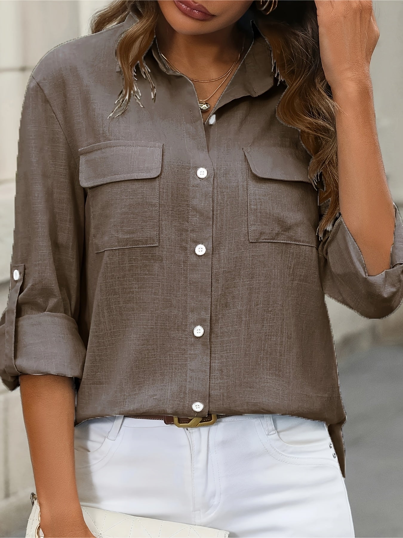 Wilhelmina | Chic Hemd Met Klassieke Lange Mouwen