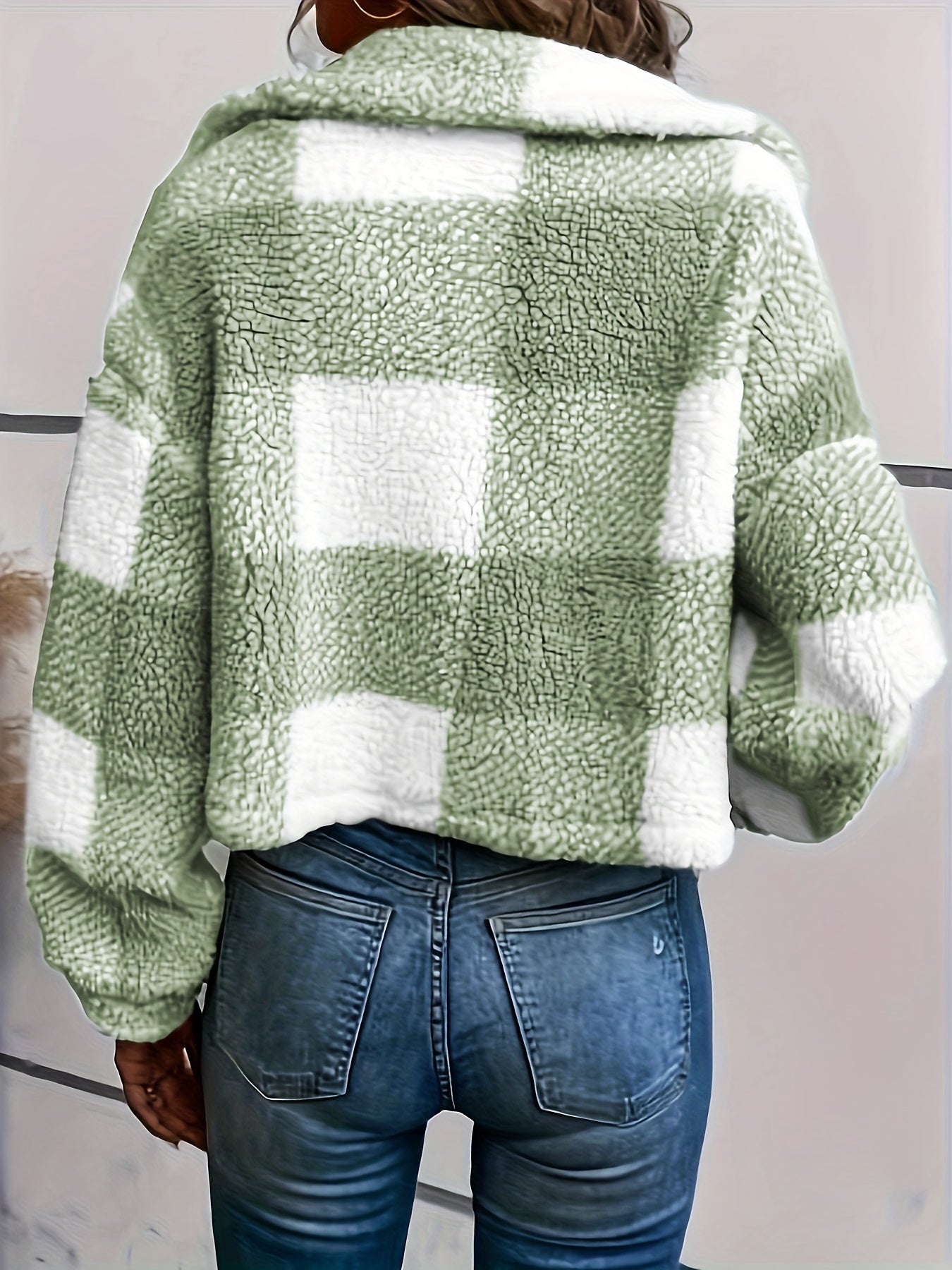 Rosalie | Geruite Teddy Jas Voor Dames
