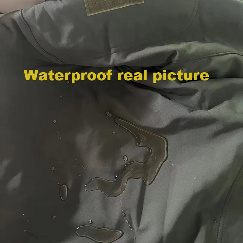 Men's Winter Softshell Waterproof Cargo Jackets Male Hoodie Coat Combat Fishing Hiking Camping Climbing Skiing Hunting Outdoor