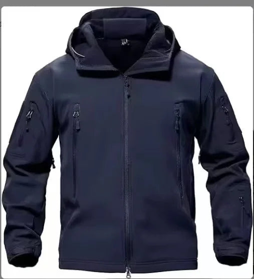 Men's Winter Softshell Waterproof Cargo Jackets Male Hoodie Coat Combat Fishing Hiking Camping Climbing Skiing Hunting Outdoor