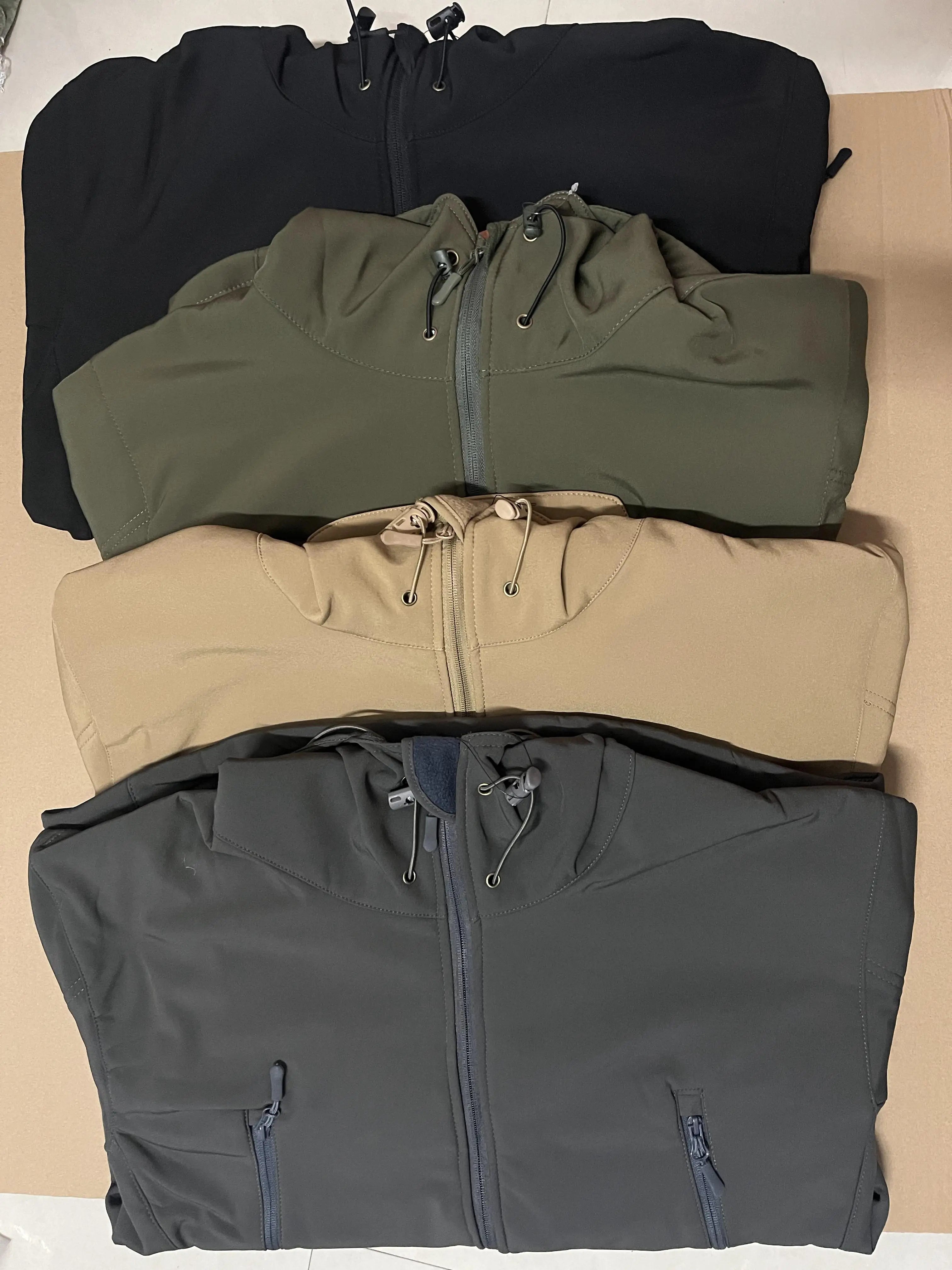 Men's Winter Softshell Waterproof Cargo Jackets Male Hoodie Coat Combat Fishing Hiking Camping Climbing Skiing Hunting Outdoor