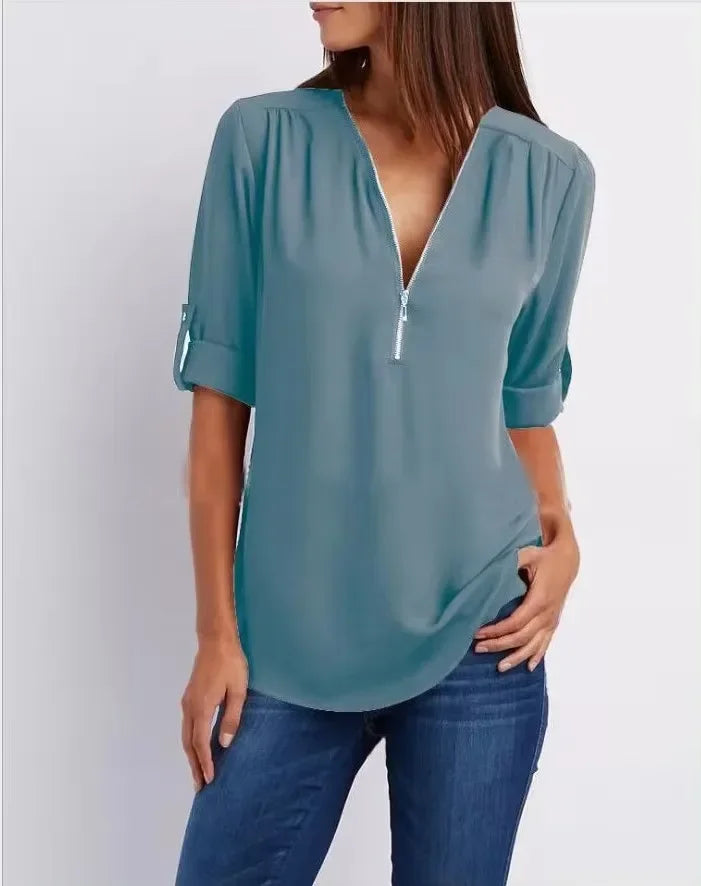 Renate | Elegante zomertop met ritssluiting