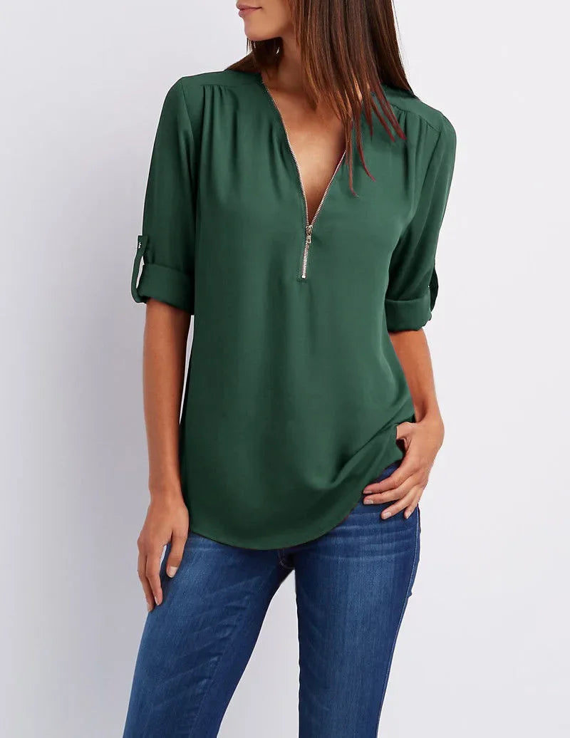 Renate | Elegante zomertop met ritssluiting
