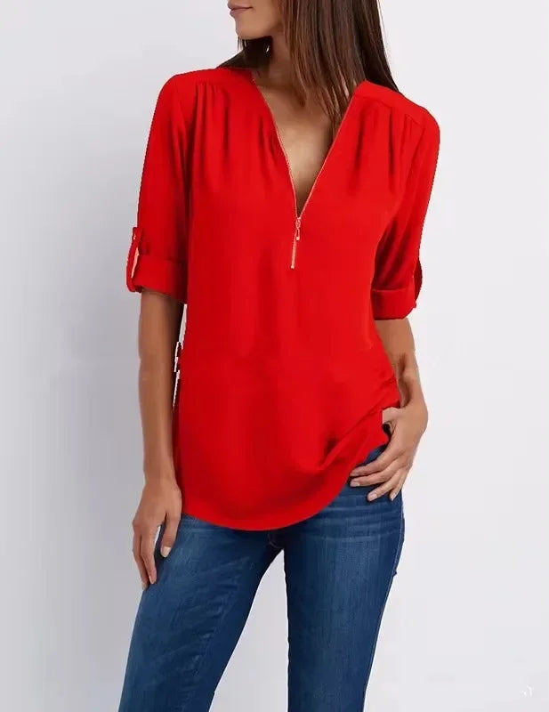 Renate | Elegante zomertop met ritssluiting