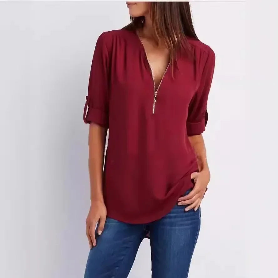 Renate | Elegante zomertop met ritssluiting