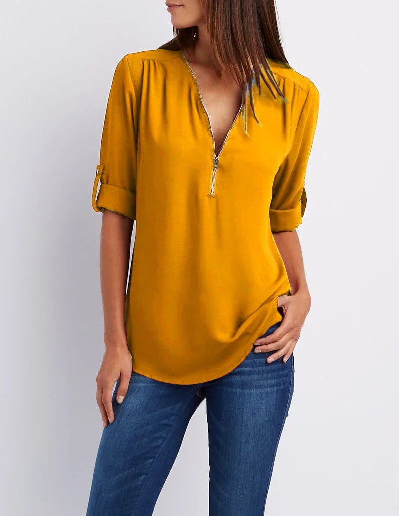 Renate | Elegante zomertop met ritssluiting
