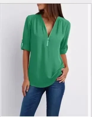Renate | Elegante zomertop met ritssluiting