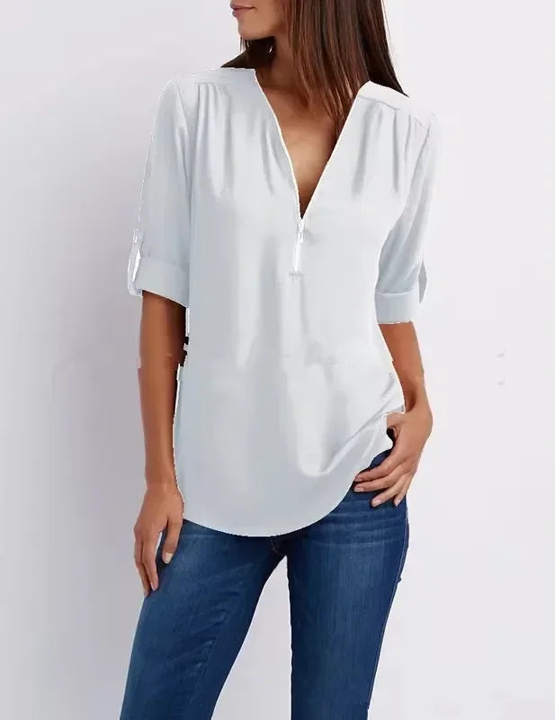 Renate | Elegante zomertop met ritssluiting