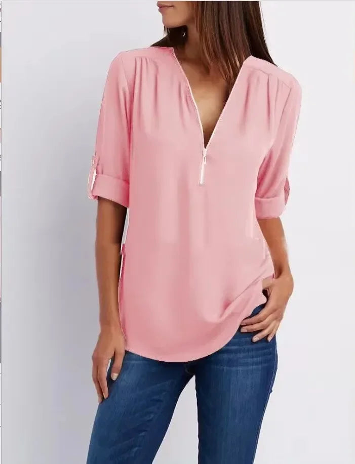 Renate | Elegante zomertop met ritssluiting
