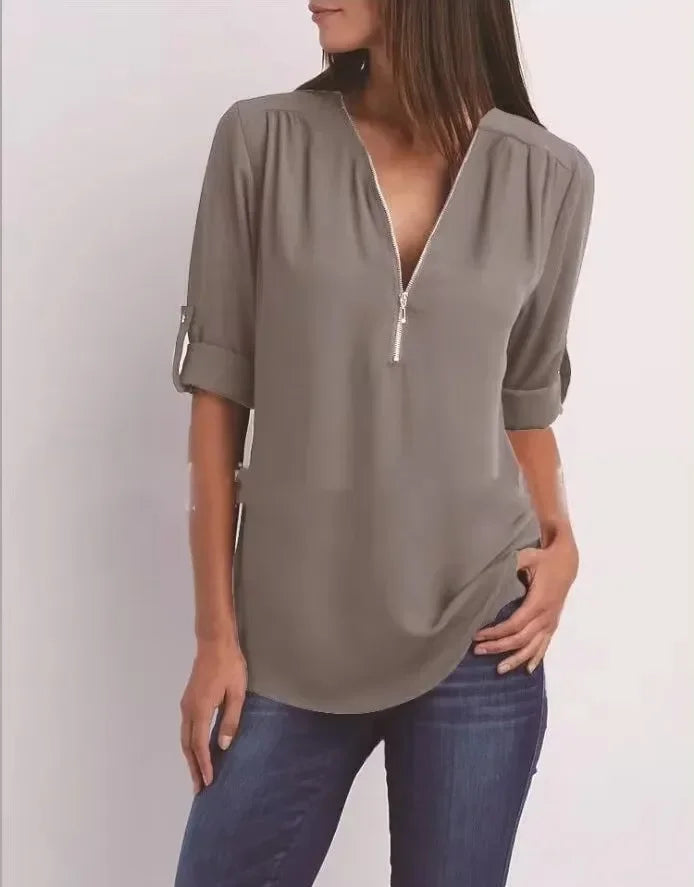 Renate | Elegante zomertop met ritssluiting