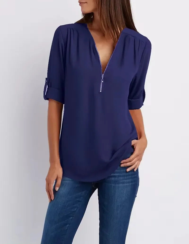 Renate | Elegante zomertop met ritssluiting