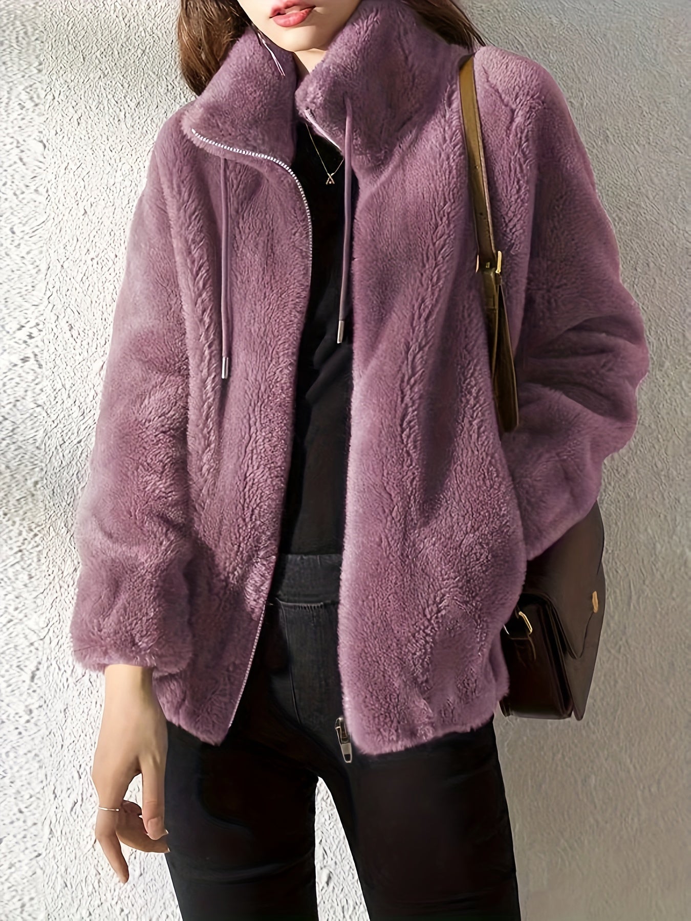 Geertruida | Casual Pluche Jack Met Rits