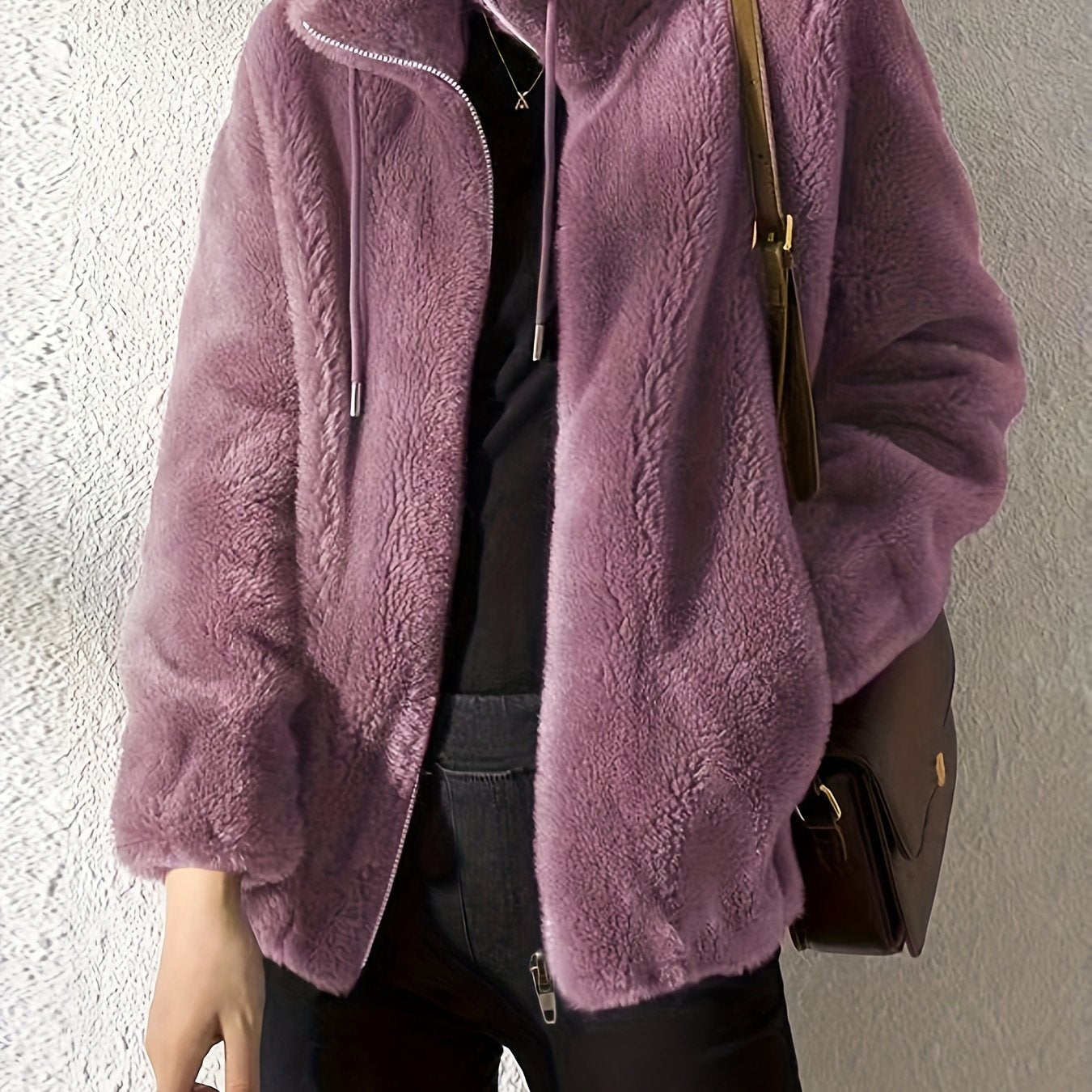 Geertruida | Casual Pluche Jack Met Rits