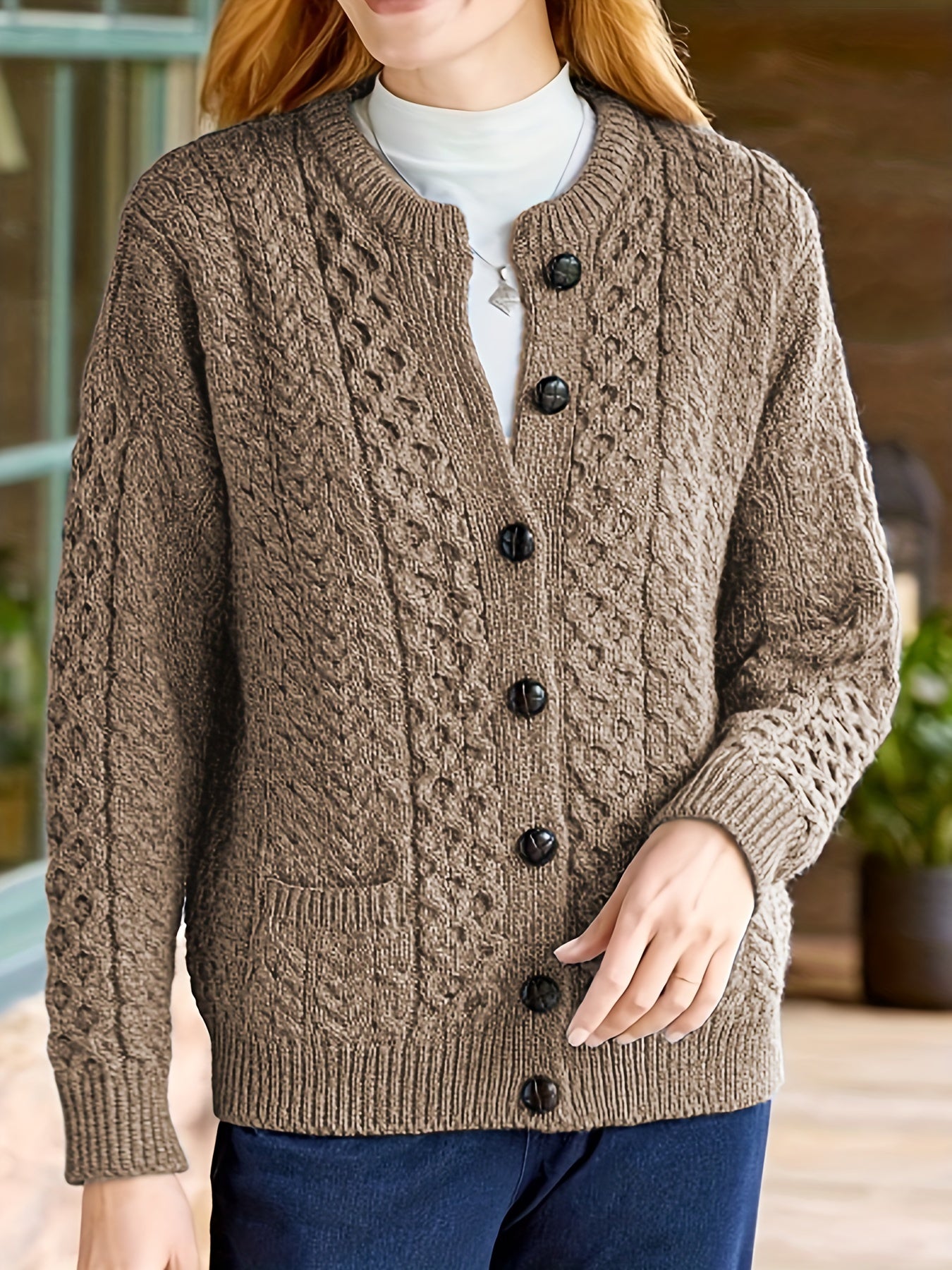 Lonneke | Geometrisch Kabelvest Met Knopen