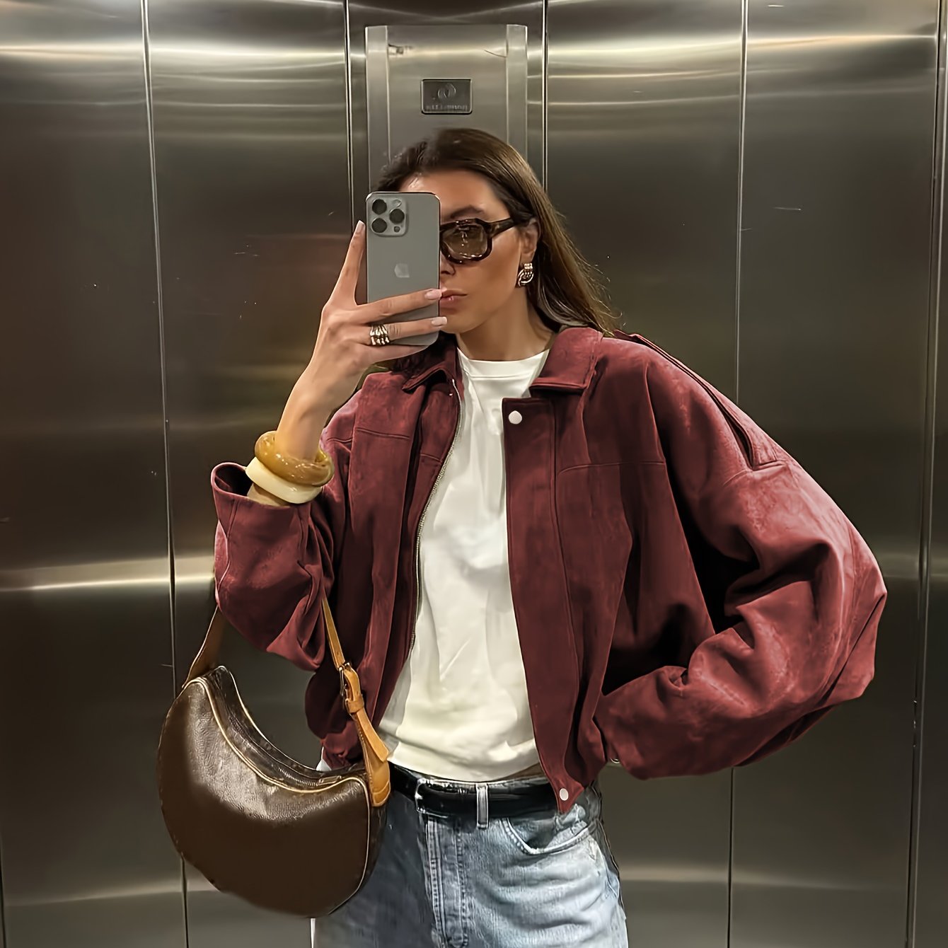Tineke | Zachte Retro Jas In Faux Suède