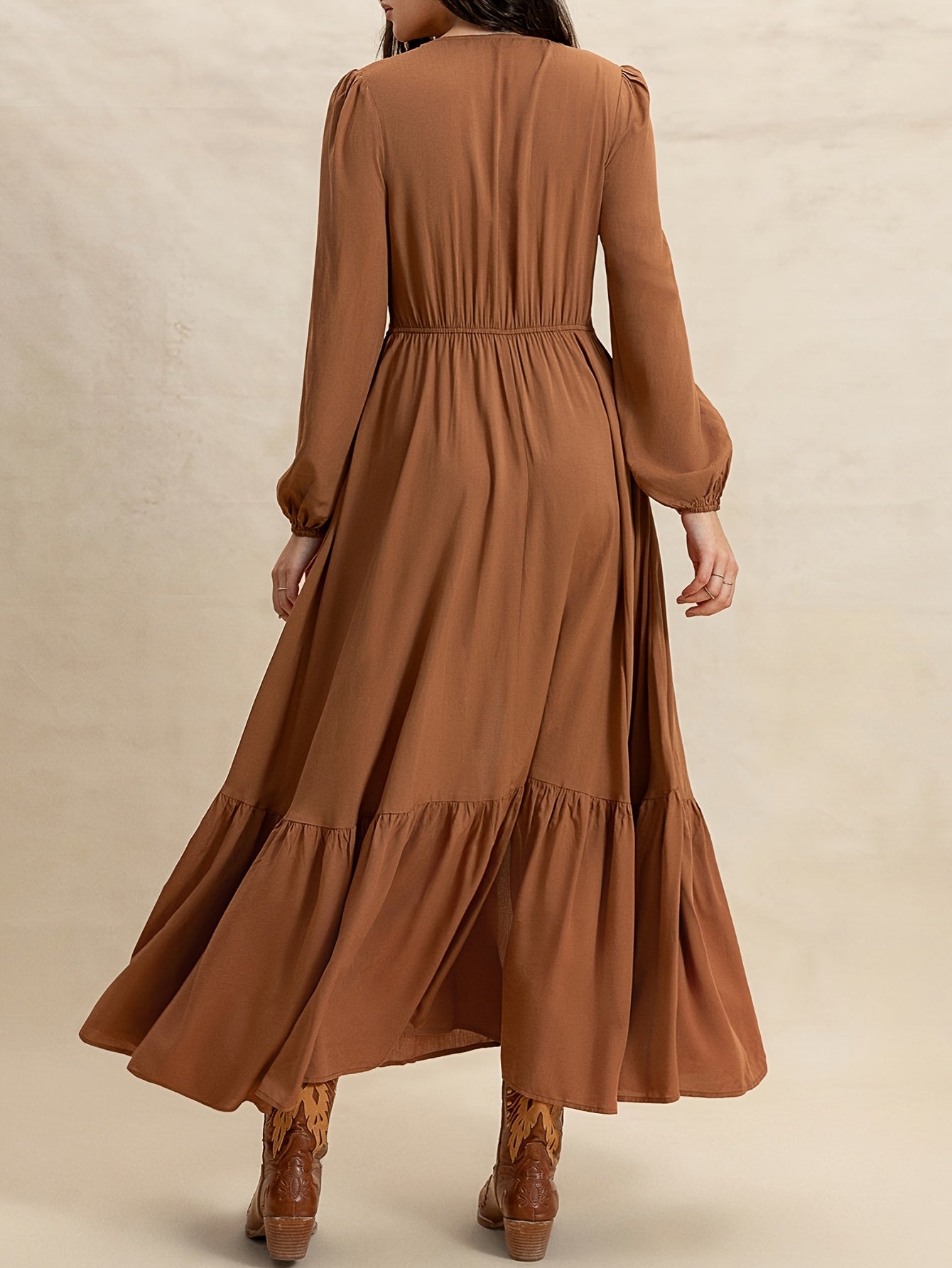 Patricia | Bohemian Vintage Jurk Met V-Hals
