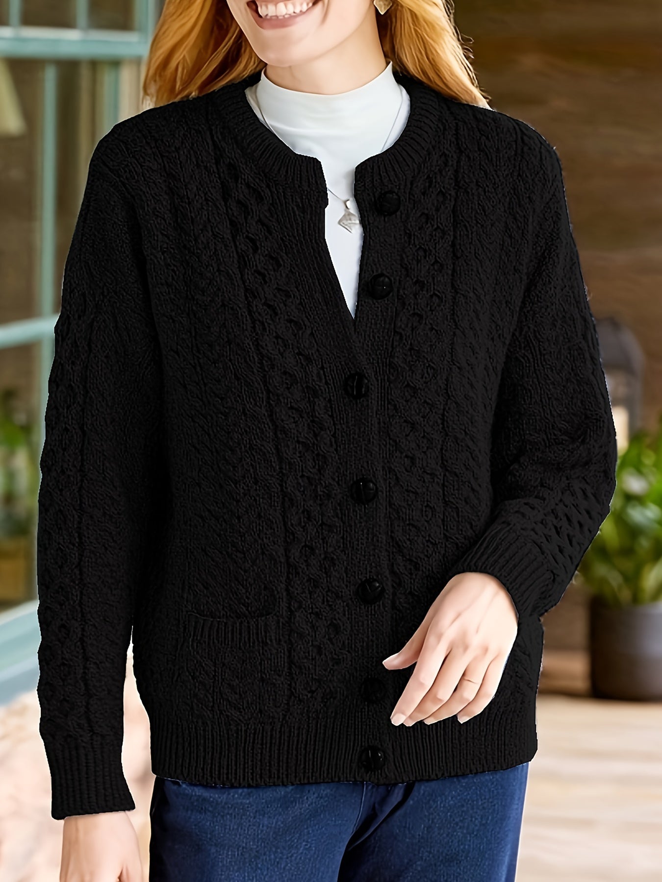 Lonneke | Geometrisch Kabelvest Met Knopen