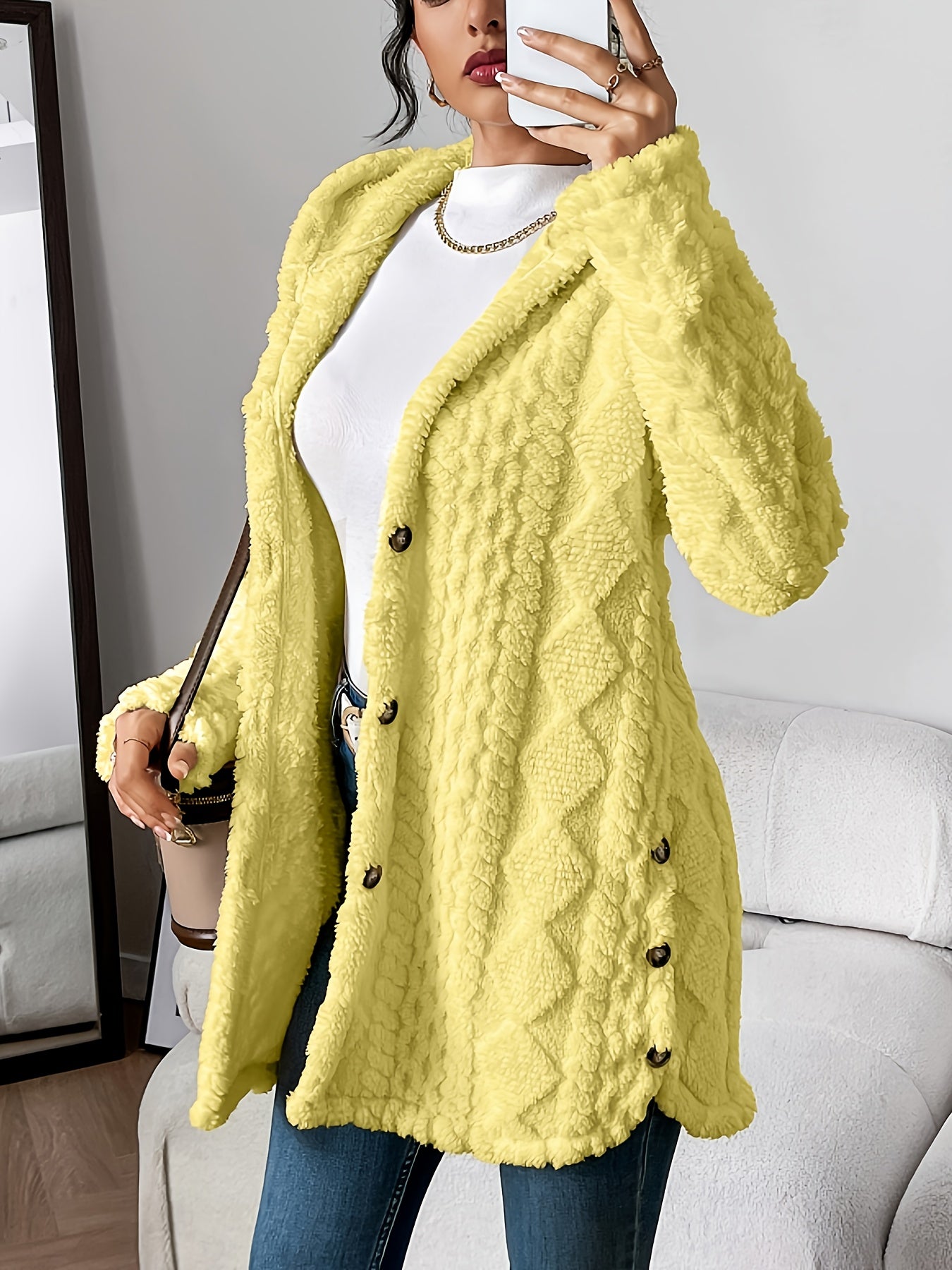 Dora | Lange Pluche Cardigan
