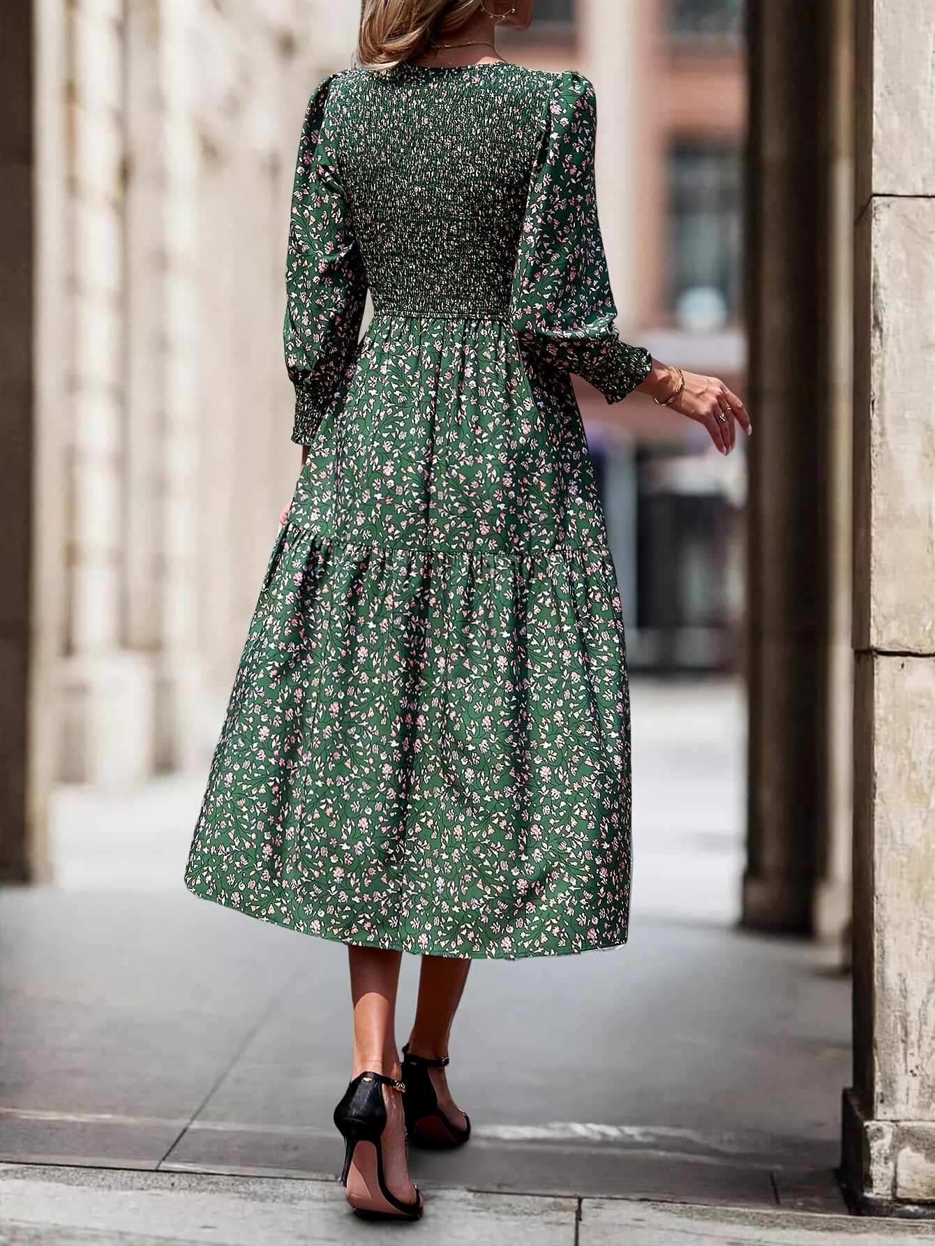 Wendy | Bloemenprint Midi Jurk
